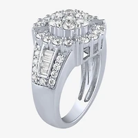 Diamond Blossom (G / Si2) Womens 2 CT. T.W. Lab Grown White 10K Gold Round Cocktail Ring