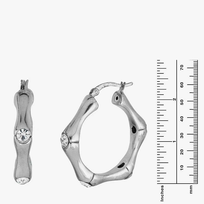 Womens Sterling Silver 30mm Hoop Earrings
