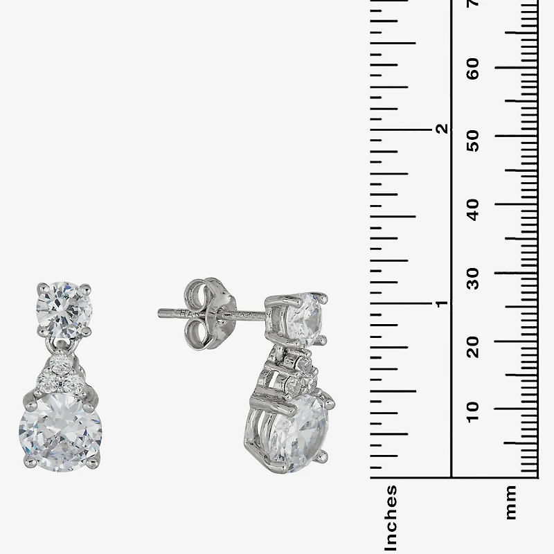 DiamonArt® 3 3/4 CT. T.W. White Cubic Zirconia Sterling Silver Drop Earrings