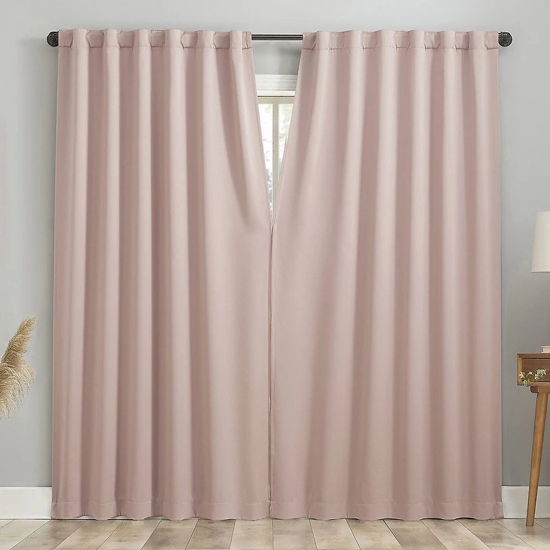 Sun Zero Aria Magnetic Closure Back Tab 100% Blackout Set of 2 Curtain Panel