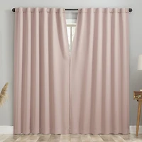 Sun Zero Aria Magnetic Closure Back Tab 100% Blackout Set of 2 Curtain Panel