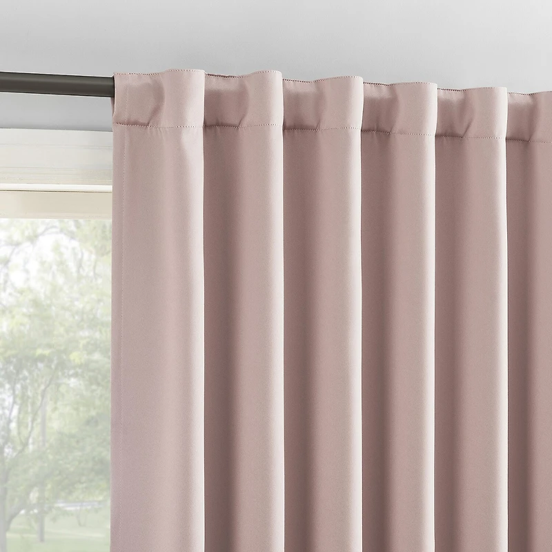 Sun Zero Aria Magnetic Closure Back Tab 100% Blackout Set of 2 Curtain Panel