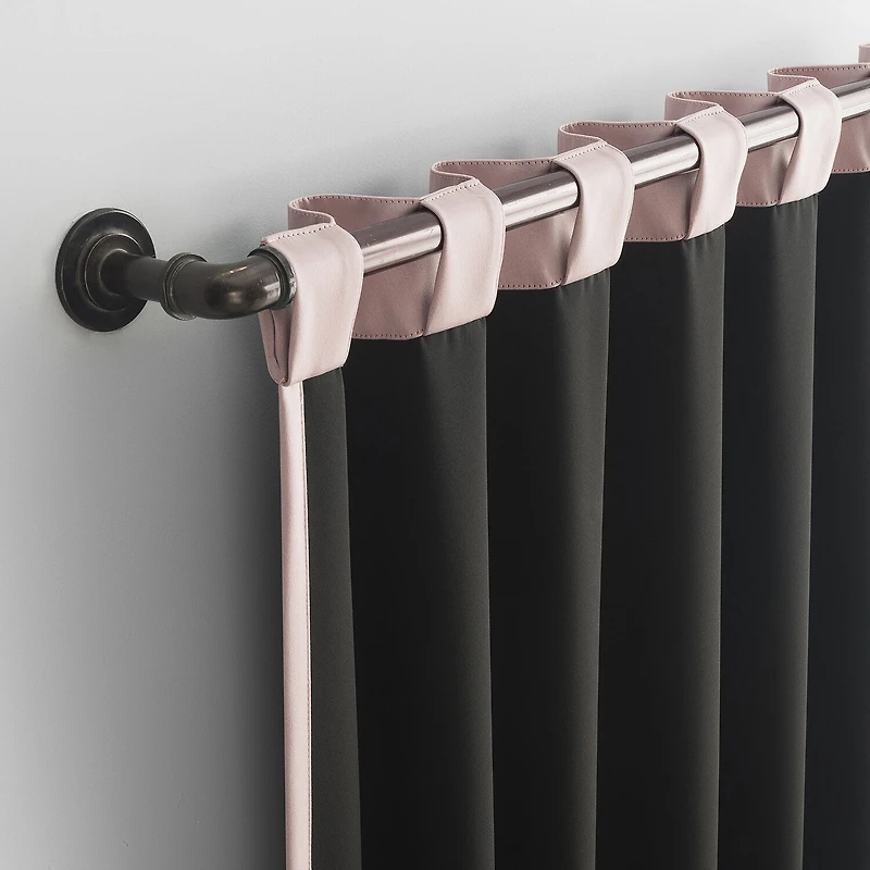 Sun Zero Aria Magnetic Closure Back Tab 100% Blackout Set of 2 Curtain Panel