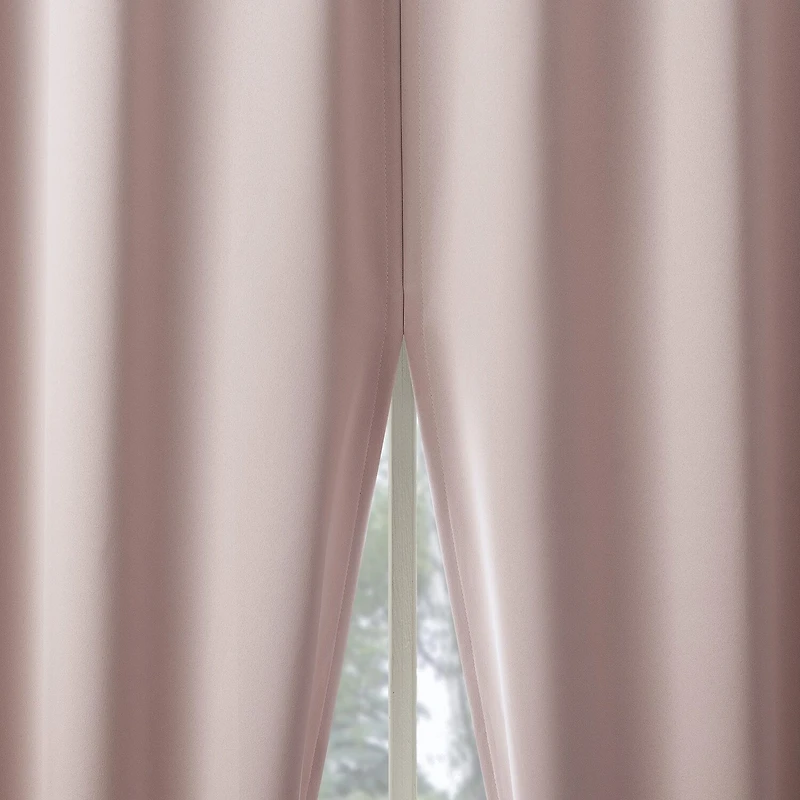 Sun Zero Aria Magnetic Closure Back Tab 100% Blackout Set of 2 Curtain Panel