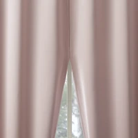 Sun Zero Aria Magnetic Closure Back Tab 100% Blackout Set of 2 Curtain Panel