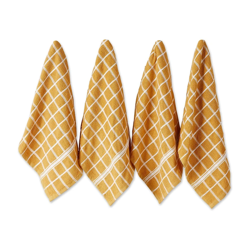 Design Imports Windowpane 4-pc. Terry Dish Cloth Set