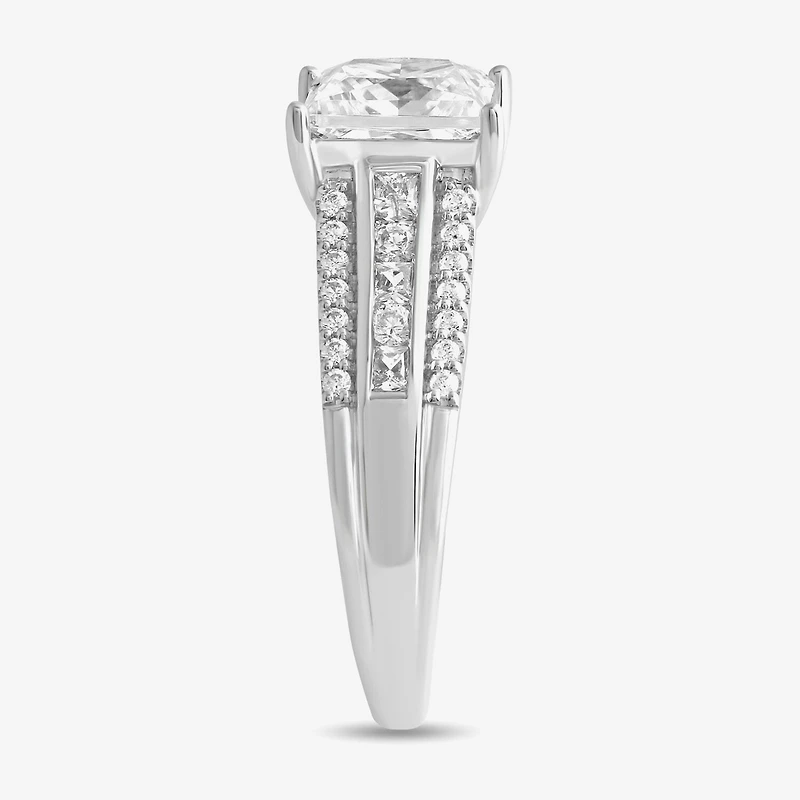 (G / I1) Womens 2 1/2 CT. T.W. Lab Grown White Diamond 10K Gold Side Stone Engagement Ring