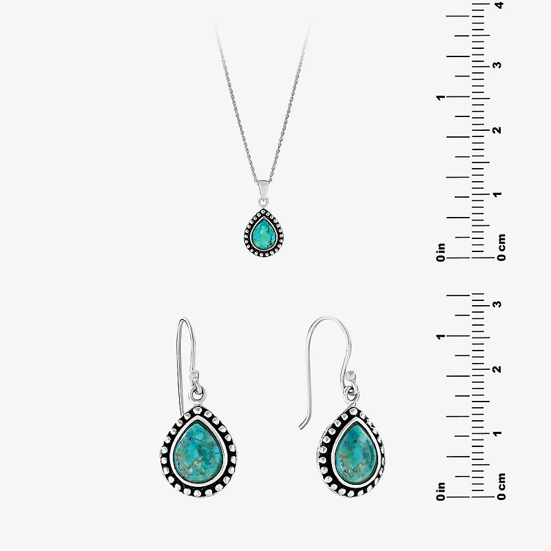 Womens Blue Turquoise Sterling Silver 2-pc. Jewelry Set