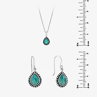 Womens Blue Turquoise Sterling Silver 2-pc. Jewelry Set