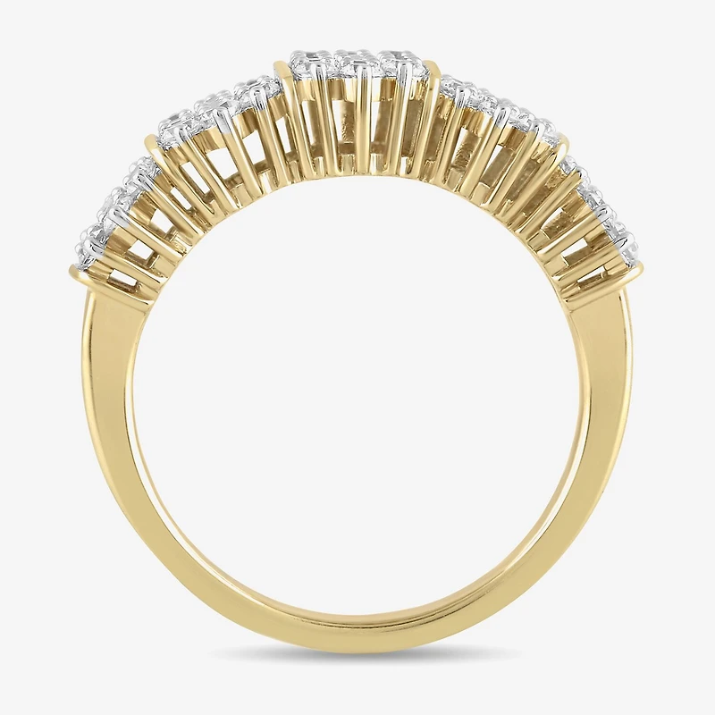 (H / I1-I2) Womens 1 CT. T.W. Lab Grown White Diamond 14K Gold Over Silver Cocktail Ring