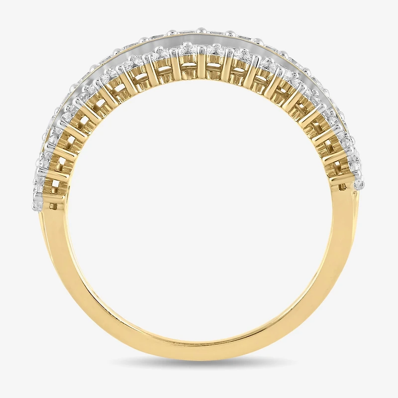 (H / I1-I2) Womens 1 CT. T.W. Lab Grown White Diamond 14K Gold Over Silver Cocktail Ring