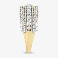 (H / I1-I2) Womens 1 CT. T.W. Lab Grown White Diamond 14K Gold Over Silver Cocktail Ring