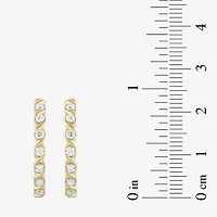 Womens 1/2 CT. T.W. Lab Grown White Diamond 14K Gold Over Silver 28.2mm Hoop Earrings