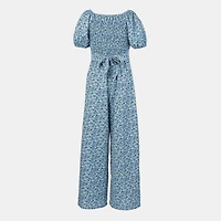Speechless Big Kid Girls Scoop Neck Short Sleeve Jumpsuit