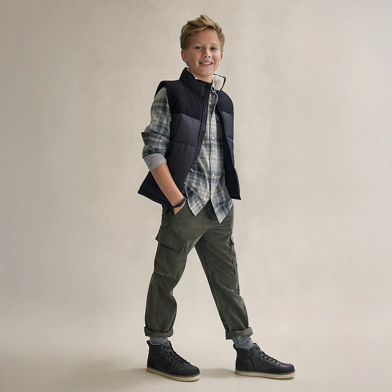 Thereabouts Little & Big Kid Boys Long Sleeve Regular Fit Flannel Shirt