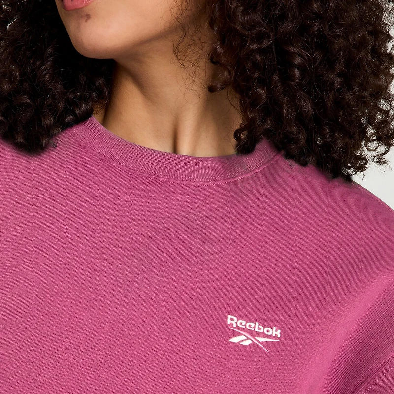 Reebok Womens Crew Neck Long Sleeve Fleece Sweatshirt