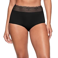 Warners® No Pinching Problems® Dig-Free Comfort Waist with Lace Microfiber Brief RS7401P