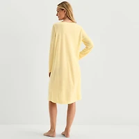 Adonna Womens Long Sleeve Round Neck Nightgown
