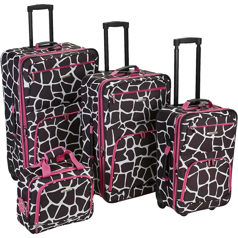 Rockland Fashion Pint Animal Print 4-pc. Softside Luggage Set