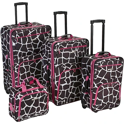 Rockland Fashion Pint Animal Print 4-pc. Softside Luggage Set