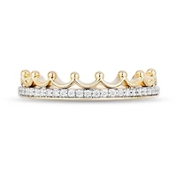 Womens 1/10 CT. T.W. Natural White Diamond 10K Gold Princess Wedding Band