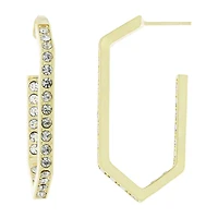 Sparkle Allure Womens Crystal 14K Gold Over Brass 40mm Hoop Earrings