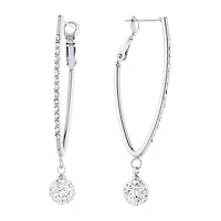 Sparkle Allure Womens Crystal 55mm Hoop Earrings