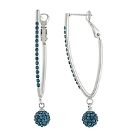 Sparkle Allure Womens Crystal 55mm Hoop Earrings