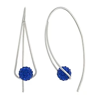 Sparkle Allure Threader Womens Crystal 40mm Hoop Earrings