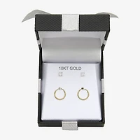 Womens Cubic Zirconia 10K Gold 2 Pair Earring Set