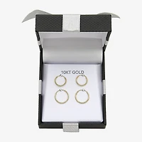 Womens 10K Gold 2 Pair Earring Set