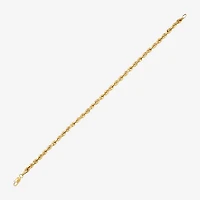 Womens 14K Gold Inch Hollow Rope Chain Bracelet