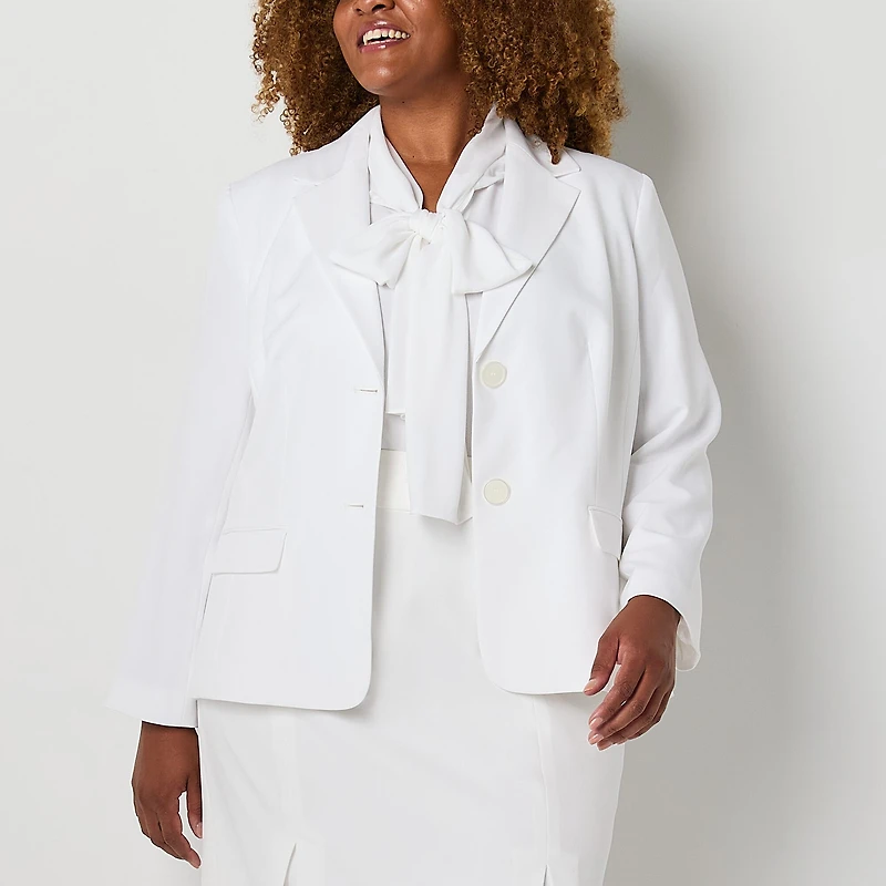 Black Label by Evan-Picone Womens Plus Classic Fit Suit Jacket
