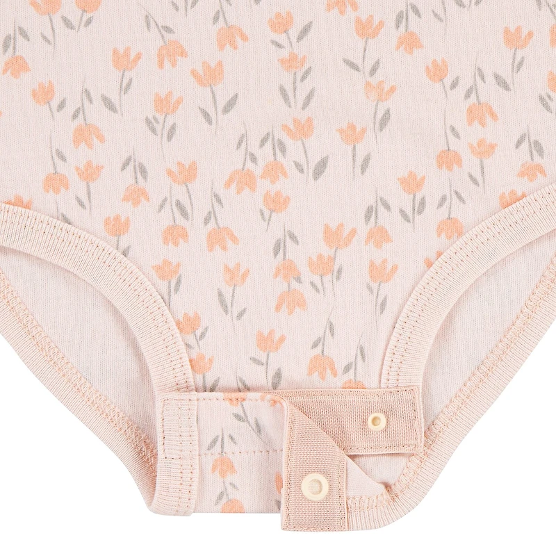 Huggies Baby Girls Crew Neck Short Sleeve 3-pc. Bodysuit