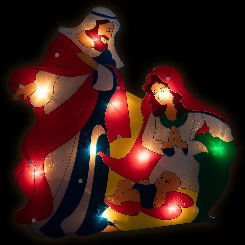 Northlight 17.75in Prelit Holy Family Nativity Christmas Window Decor