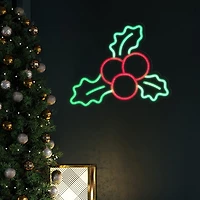 Northlight 12in Led Holly Berries Christmas Window Decor