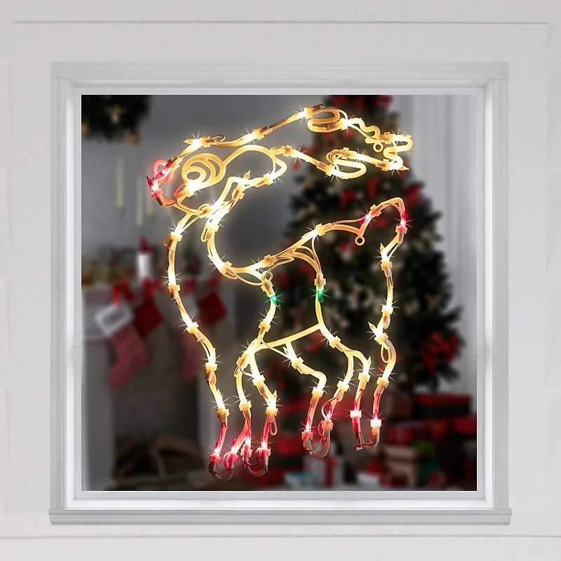 Northlight 18in Prelit Reindeer Christmas Window Decor