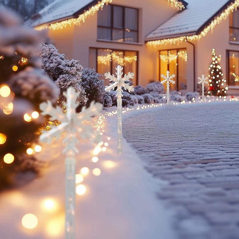 Northlight Snowflakes Pathway Marker Christmas Yard Art