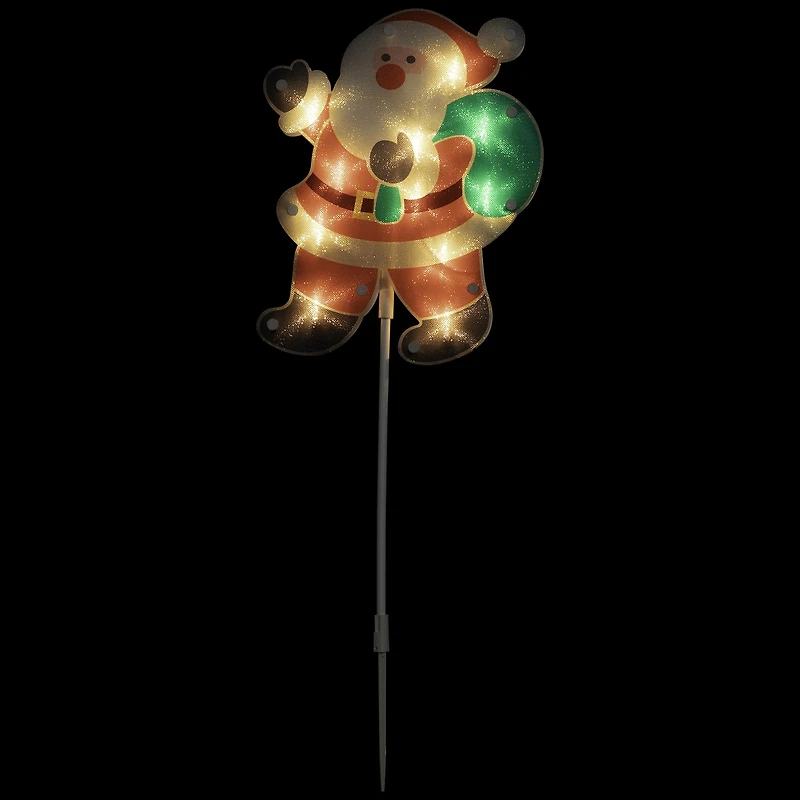 Northlight Lighted Santa Claus Pathway Markers Christmas Yard Art