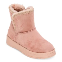 Thereabouts Little & Big Kid Girls Rose Faux Fur Lined Flat Heel Winter Boots