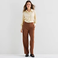 by&by Belted Womens Juniors Long Sleeve Blouse