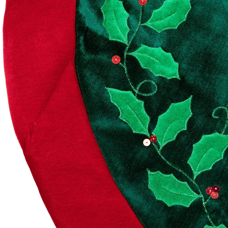 Northlight Dark Green Velveteen Indoor Tree Skirt