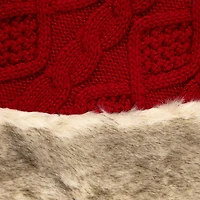 Northlight Cable Knit  Faux Fur Indoor Tree Skirt