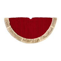 Northlight Cable Knit  Faux Fur Indoor Tree Skirt