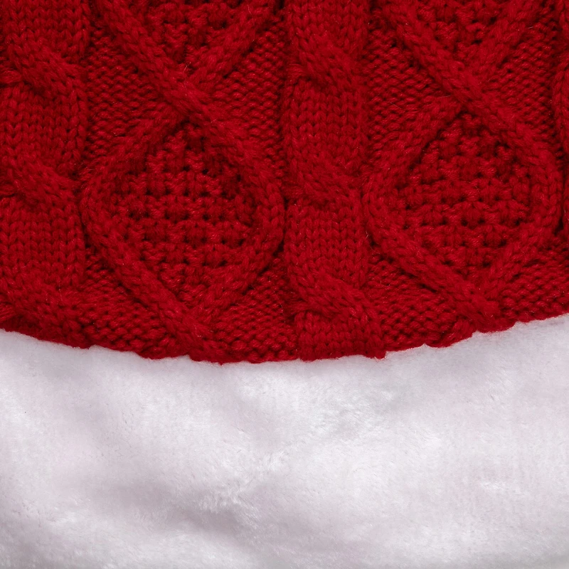 Northlight Cable Knit  With Faux Fur Trim Indoor Tree Skirt