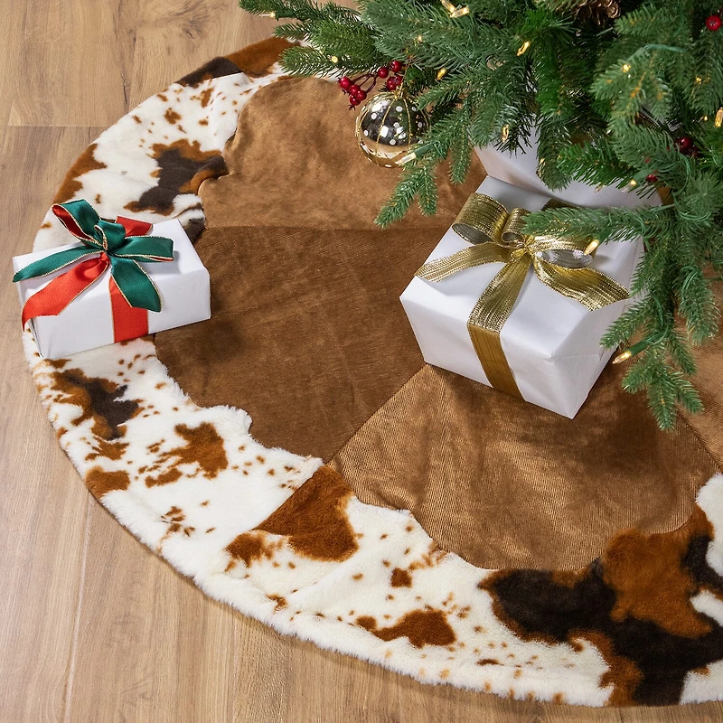 Northlight Corduroy With Faux Fur Indoor Tree Skirt