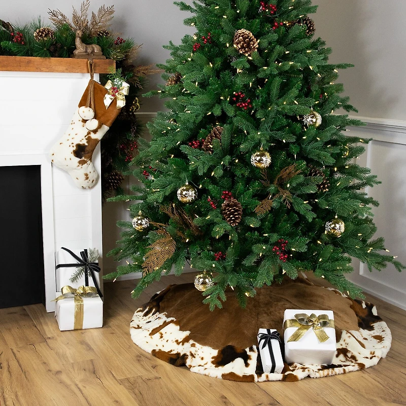 Northlight Corduroy With Faux Fur Indoor Tree Skirt