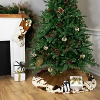Northlight Corduroy   With Faux Fur Indoor Tree Skirt