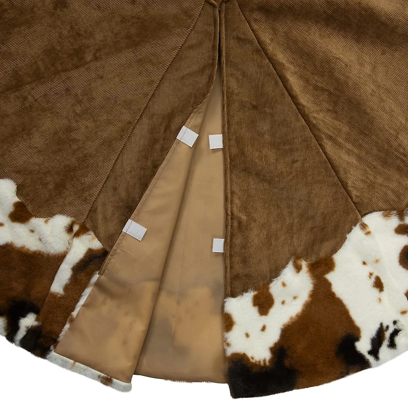 Northlight Corduroy With Faux Fur Indoor Tree Skirt