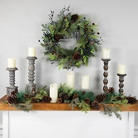 Northlight Pine Cone And Cedar   Unlit Christmas Indoor Garland